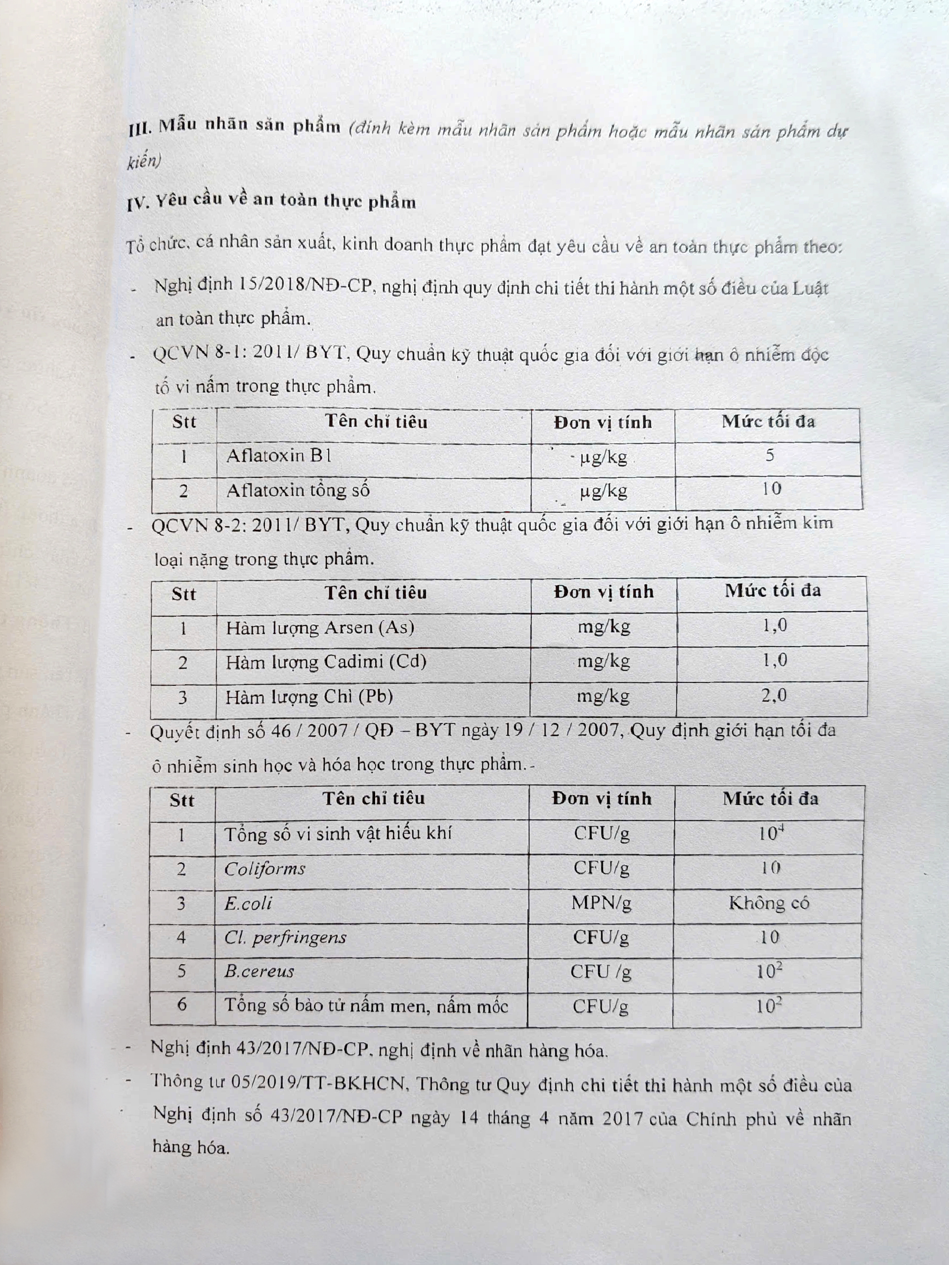 Giấy phép sản phẩm 7