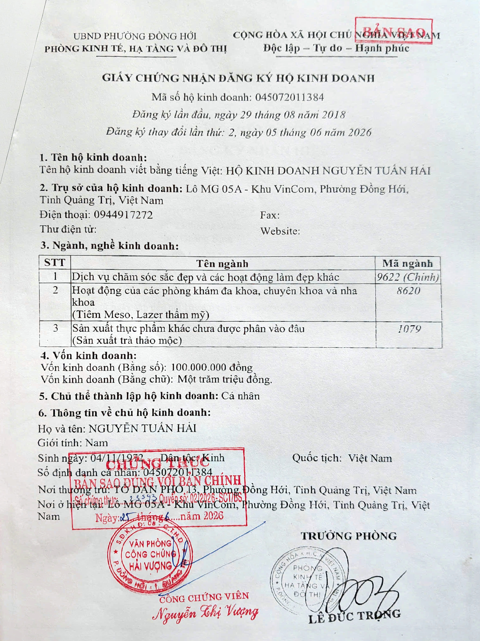 Giấy phép sản phẩm 9