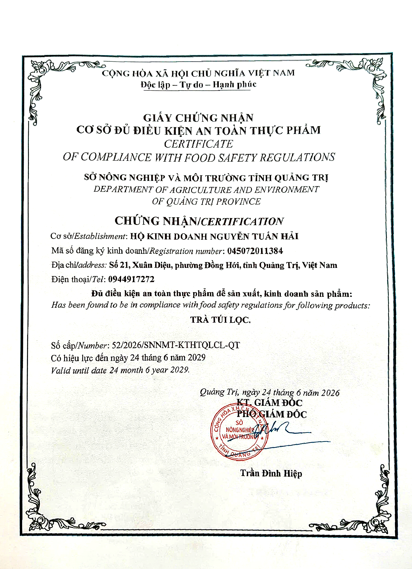 Giấy phép sản phẩm 4